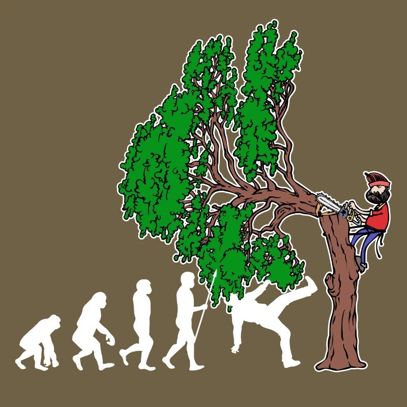 Tree Evolution Woodwork Lumberjack Tree Cutter
