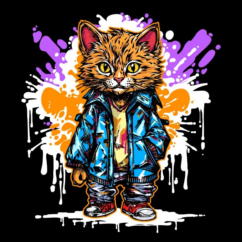 Zeichnen Illustration Katze Graffiti Kunst Sprayer