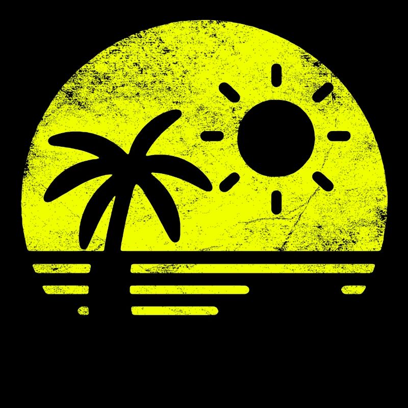 Plage Vintage Noir Jaune