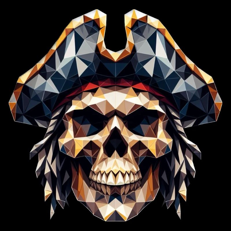 Ein cooler, bunter Totenkopf mit Pitatenhut