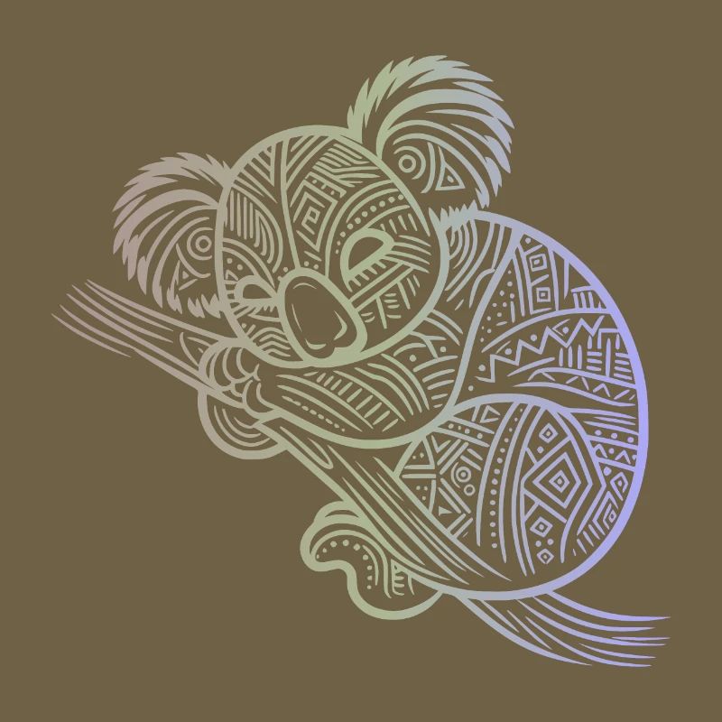 koala in aboriginal patterns, tribal