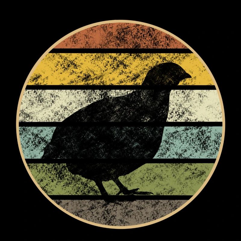 Retro Quail Sunset - Vintage Quail