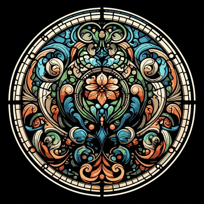Vitrail à motif floral