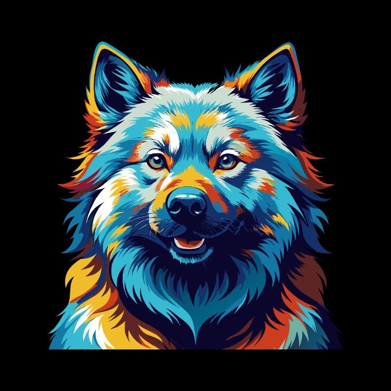 Eurasier Hunderasse Bunte Karikatur Kawaii