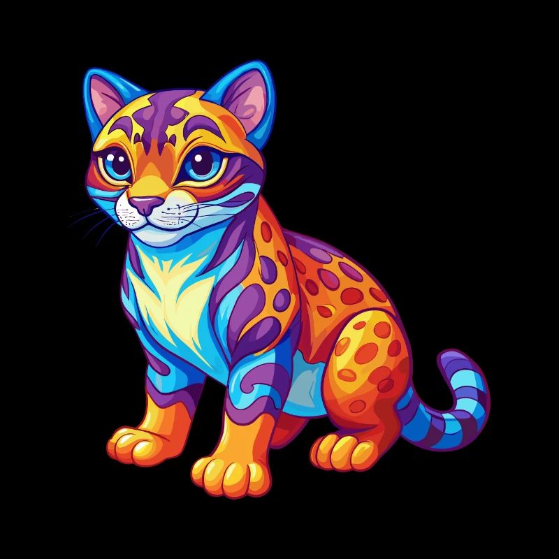 Ocelot Bunte Kawaii Cartoon Figur Clipart
