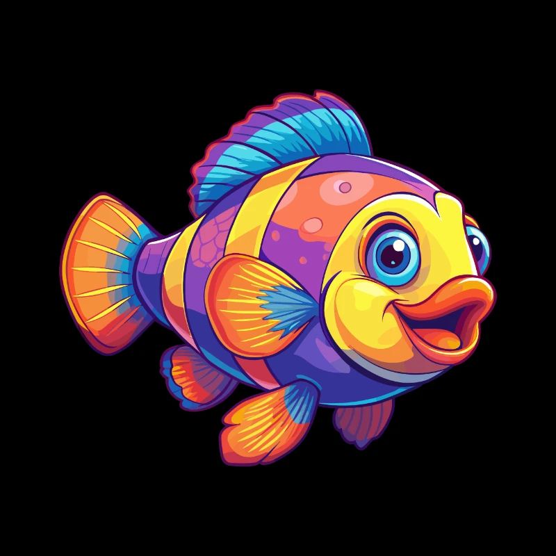 Clownfisch Buntes Kawaii Cartoon Meerestier