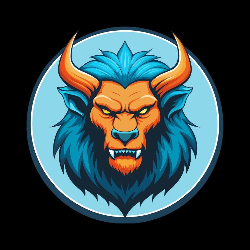Manticore Cute Kawaii Cartoon Animal Pet Logo