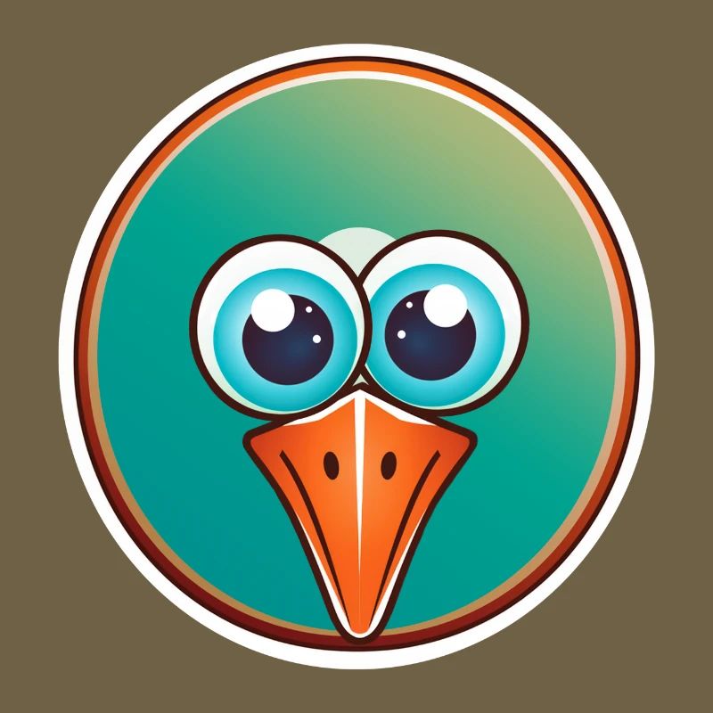 Bird head, funny, fun and green
