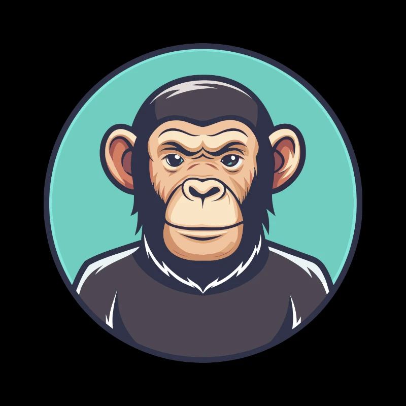 Chimpanzé Kawaii Personnage De Dessin Animé Visage D’animal