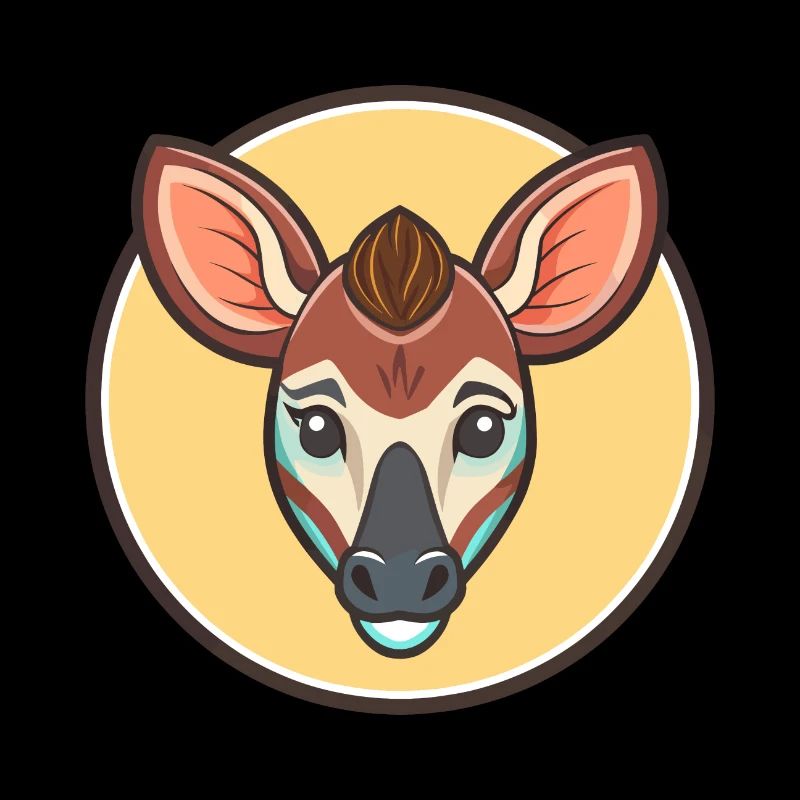 Okapi Kawaii Cartoon Figur Tier Haustier Gesicht