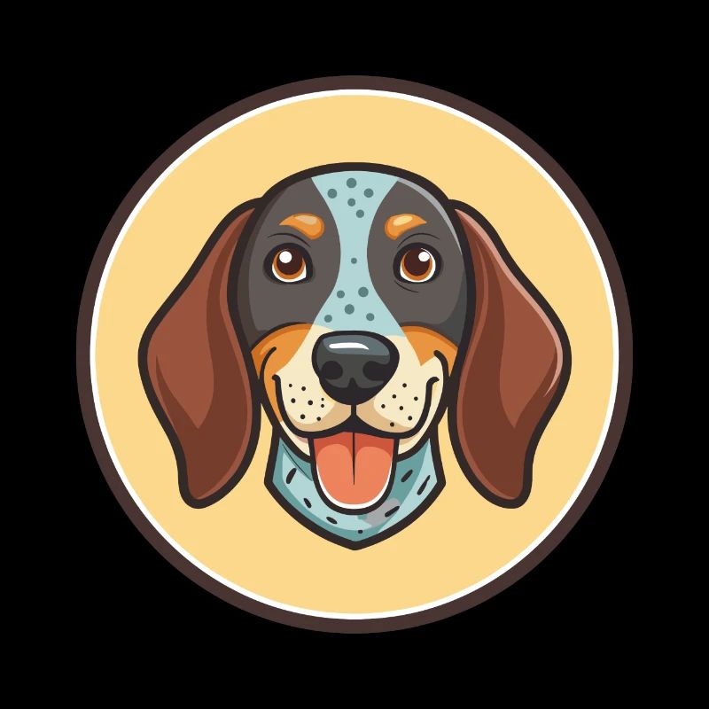 Bluetick Coonhound Chien Race Dessin animé Kawaii