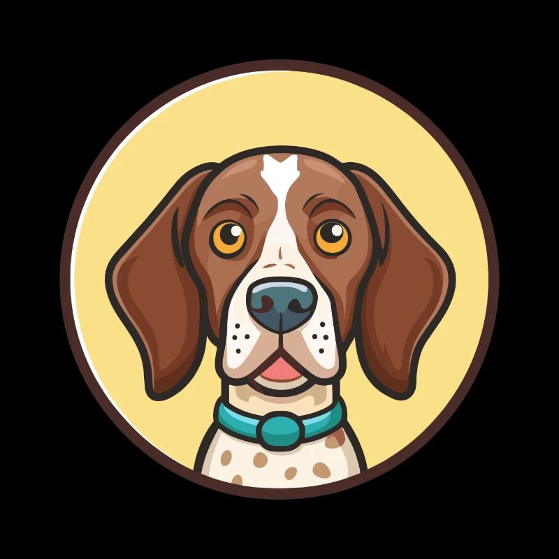 Français Gascogne Pointer Chien Race Dessin Animé Kawaii