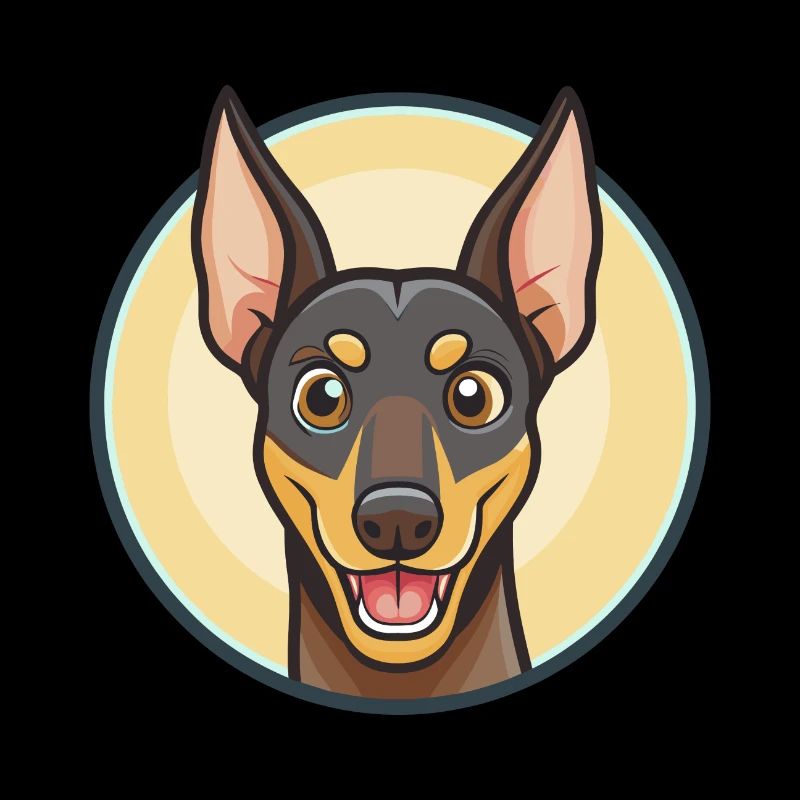 Manchester Terrier Hunderasse Karikatur Kawaii