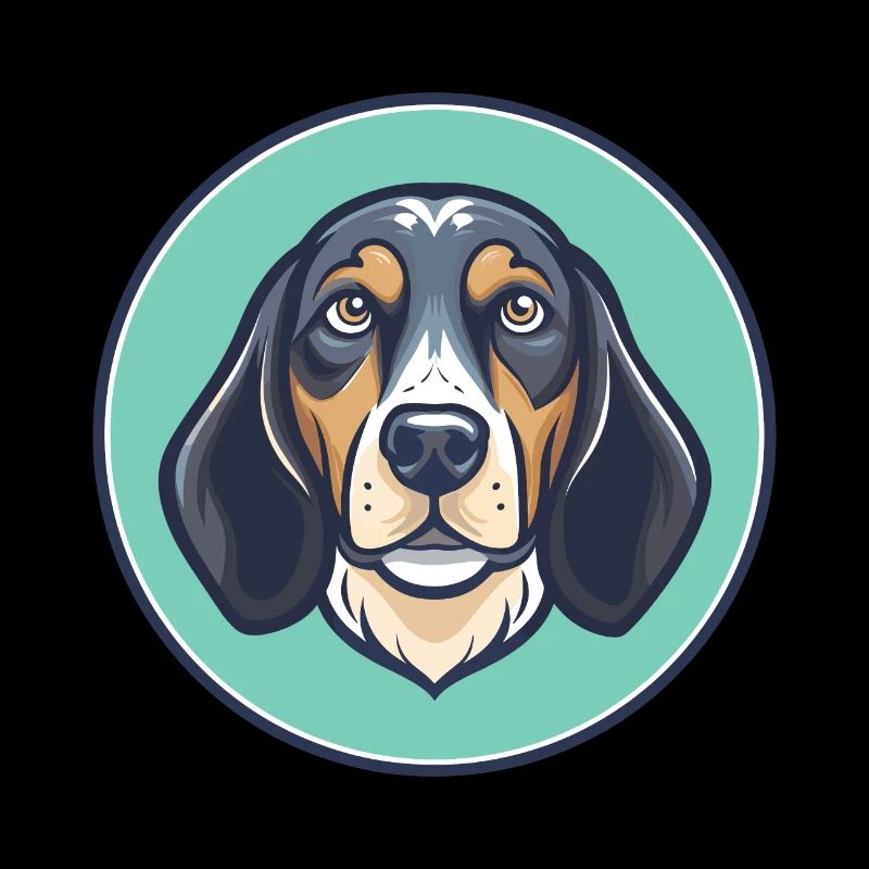 Bluetick Coonhound Dog Breed Cartoon Kawaii