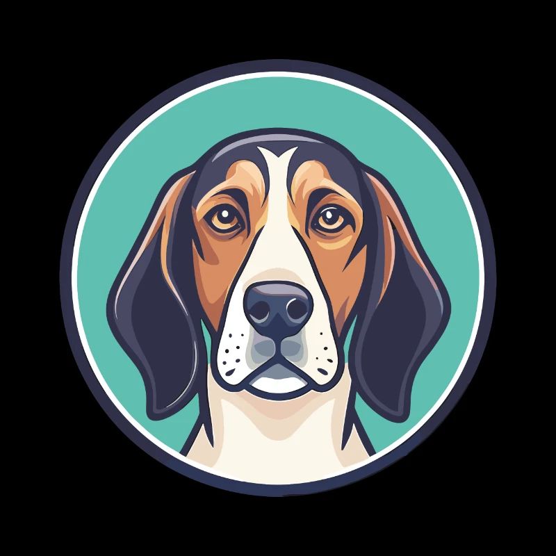 Dessin animé kawaii de race de chien Treeing Walker Coonhound