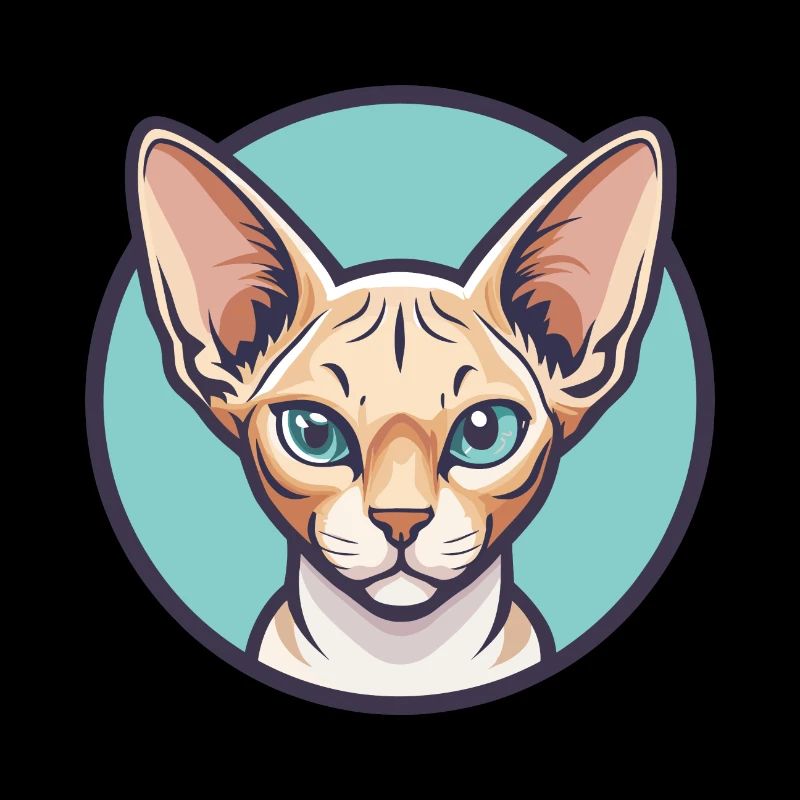 Devon Rex Chat Race Dessin Animé Kawaii Animal Pet