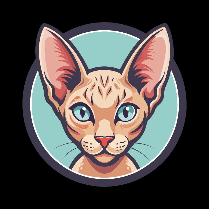 Rot Devon Rex Katzenrasse Cartoon Kawaii Tier Haustier