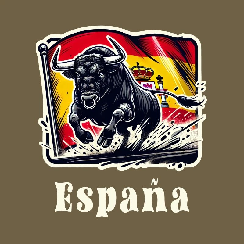 Espagne Drapeau Taureau Design