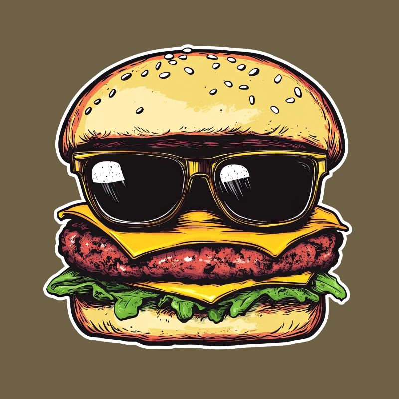 Burger mit Sonnenbrille – Pop Art