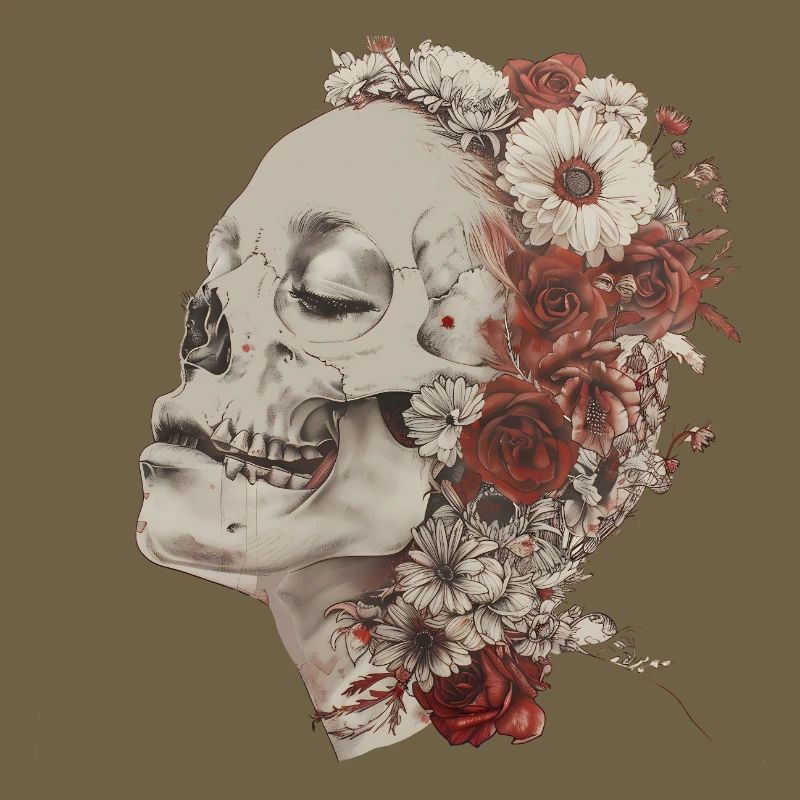 Crâne fleuri