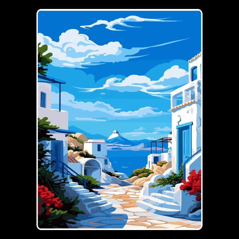 Milos Grèce Affiche de voyage Souvenir Carte Postale Peinture