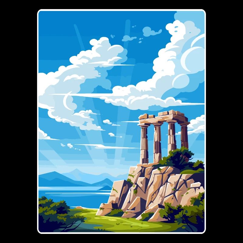 Samothrace Grèce Affiche de voyage Peinture Souvenir WPA