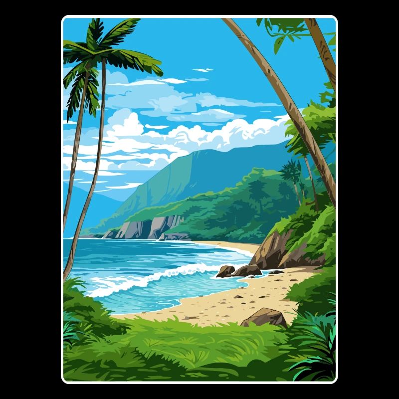 Carte d’affiche de voyage du parc national des Samoa américaines