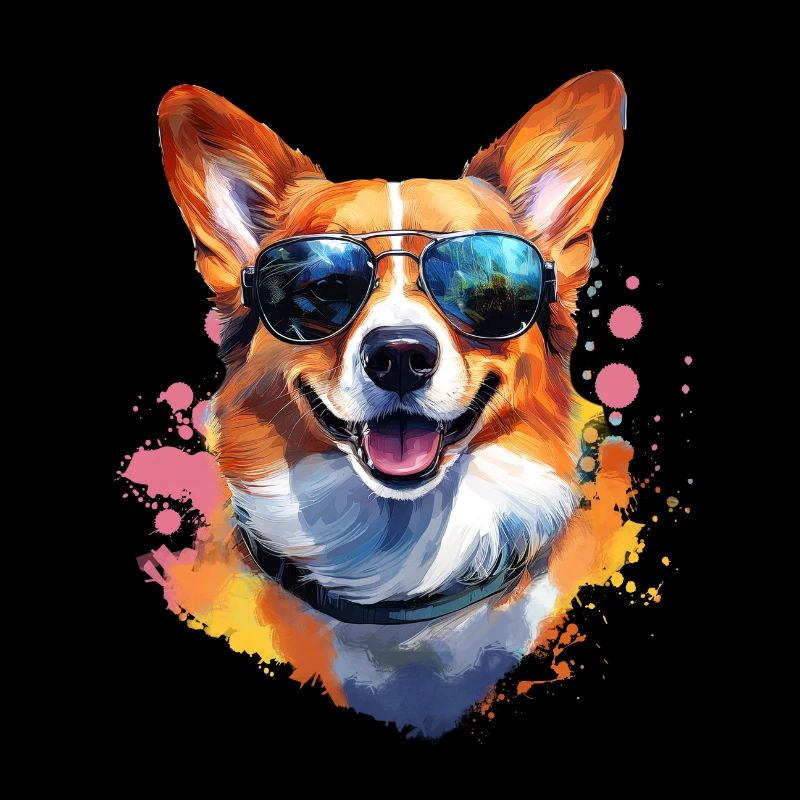 Corgie avec lunettes de soleil