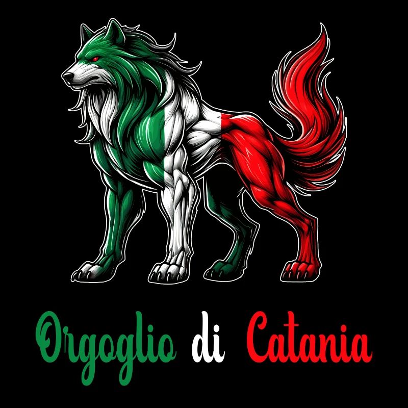 La fierté de Catane, le drapeau de l'Italie