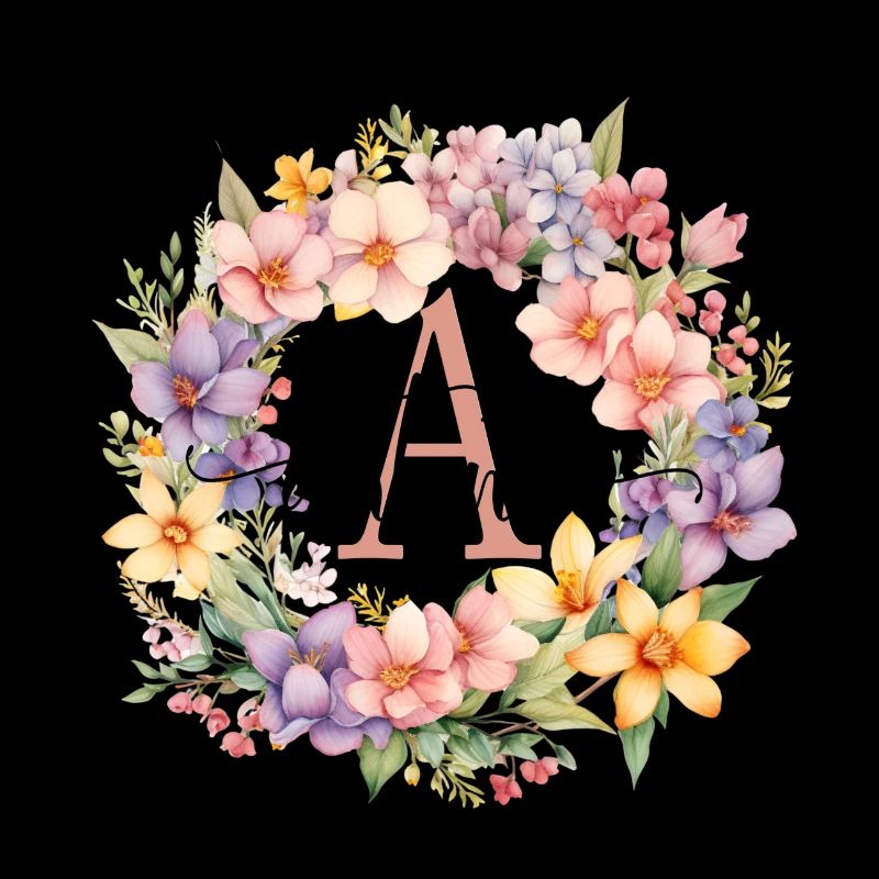 A| Monogramme | Nom | Antonia | Aquarelle | Coloré