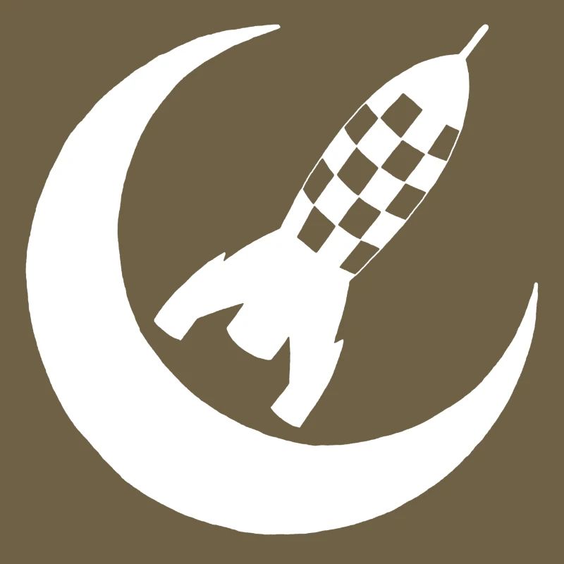 Fusée blanche et demi lune