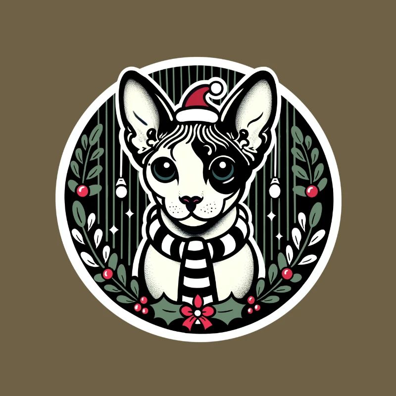 Weihnachtsporträt einer Sphynx