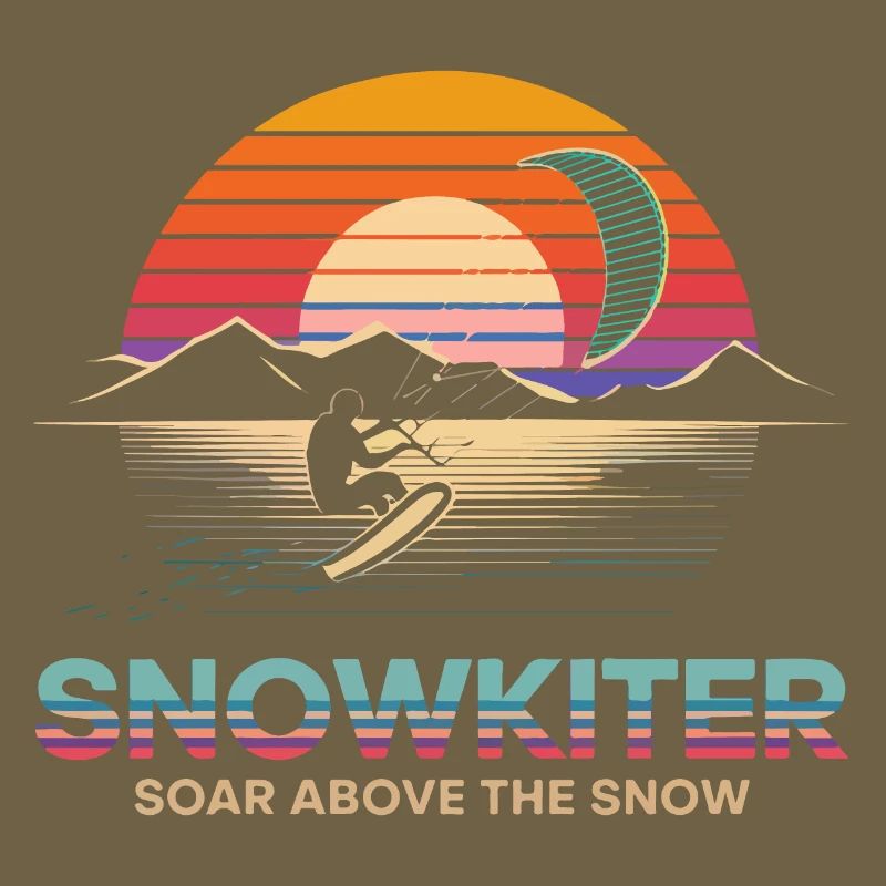 Conception d’aventure de snowboard au coucher du soleil