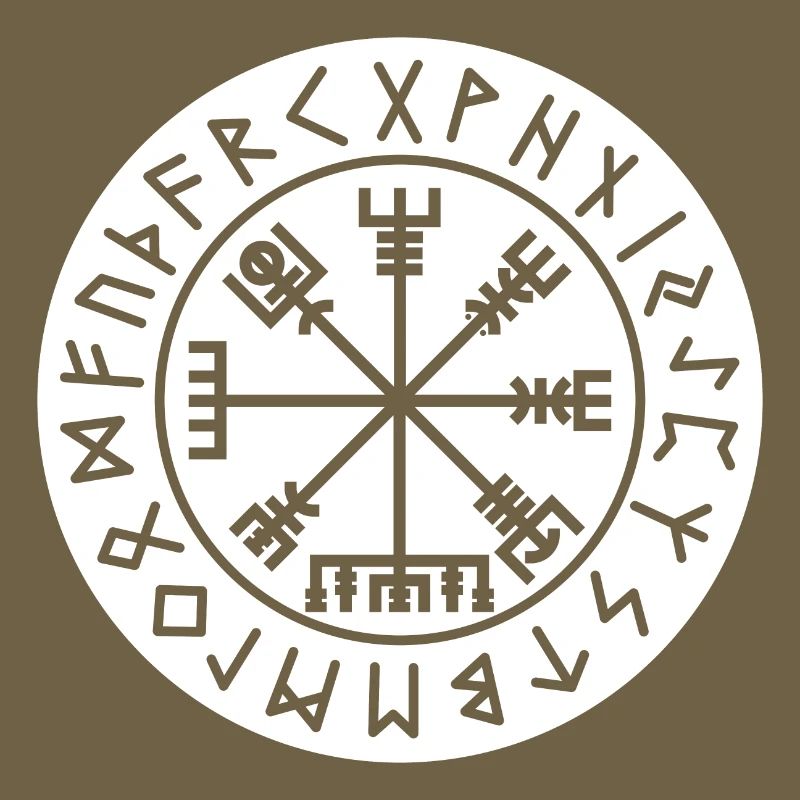 Vegvisir white rune circle