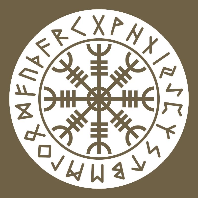 Aegishjalmur white rune circle