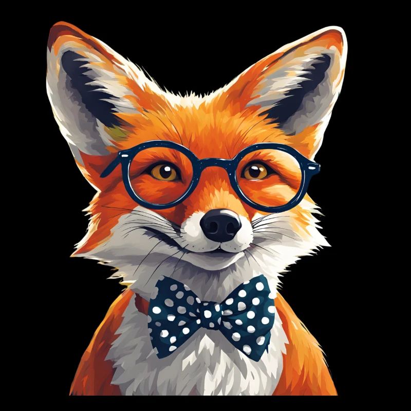 Eleganter Fuchs mit Brille und Fliege