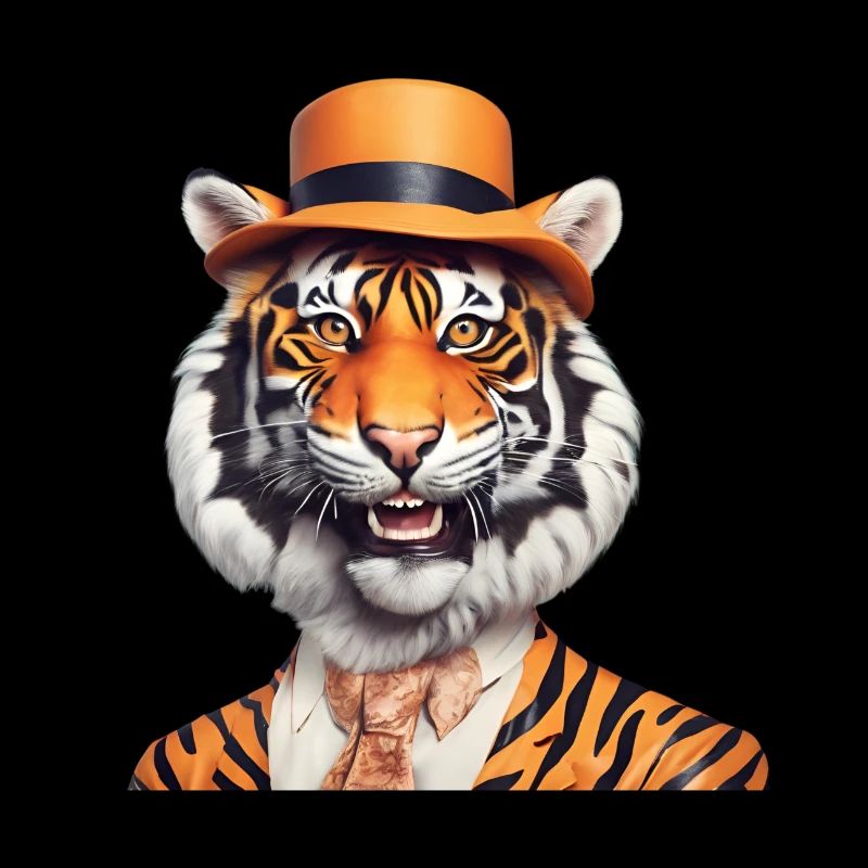Victorian Tiger with Bowler Hat