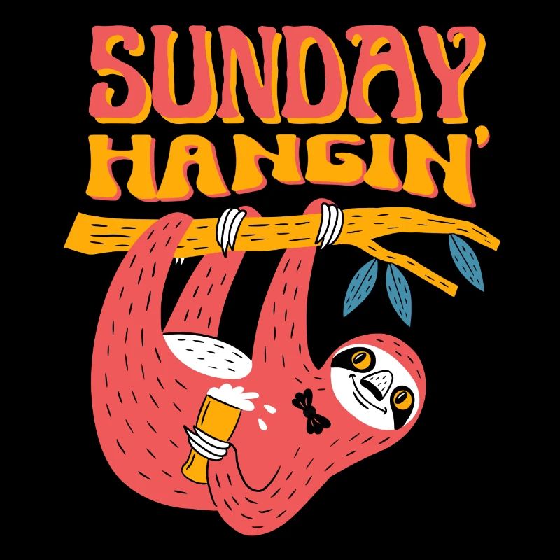 Sunday Hangin' – Funny Sloth Motif