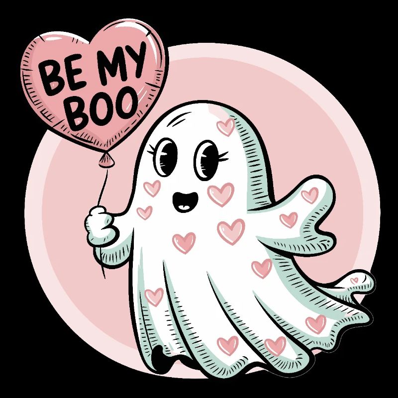 Be My Boo - Design de la Saint-Valentin fantôme mignon