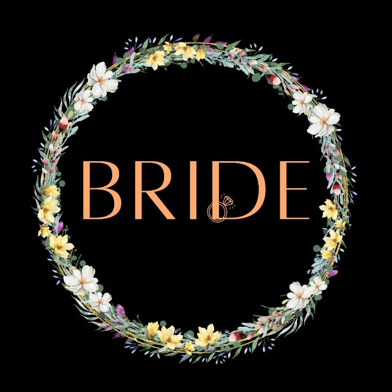 L’équipe de la mariée ! Couronne de fleurs personnalisable