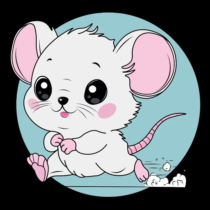 Souris Drôle en Course - Amateur de Fromage