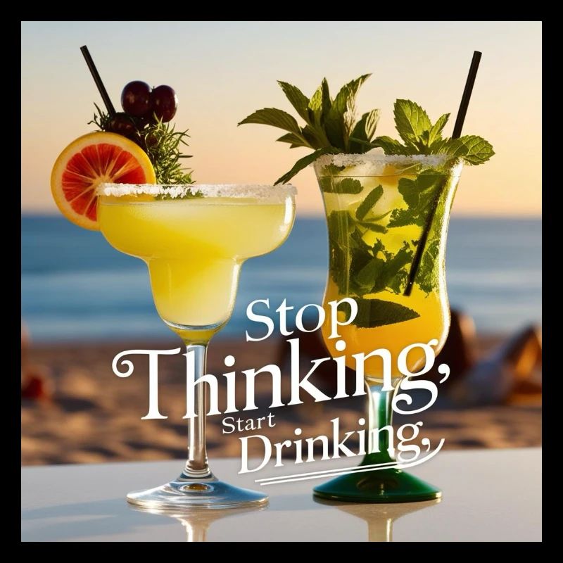 Cocktails with humorous text
