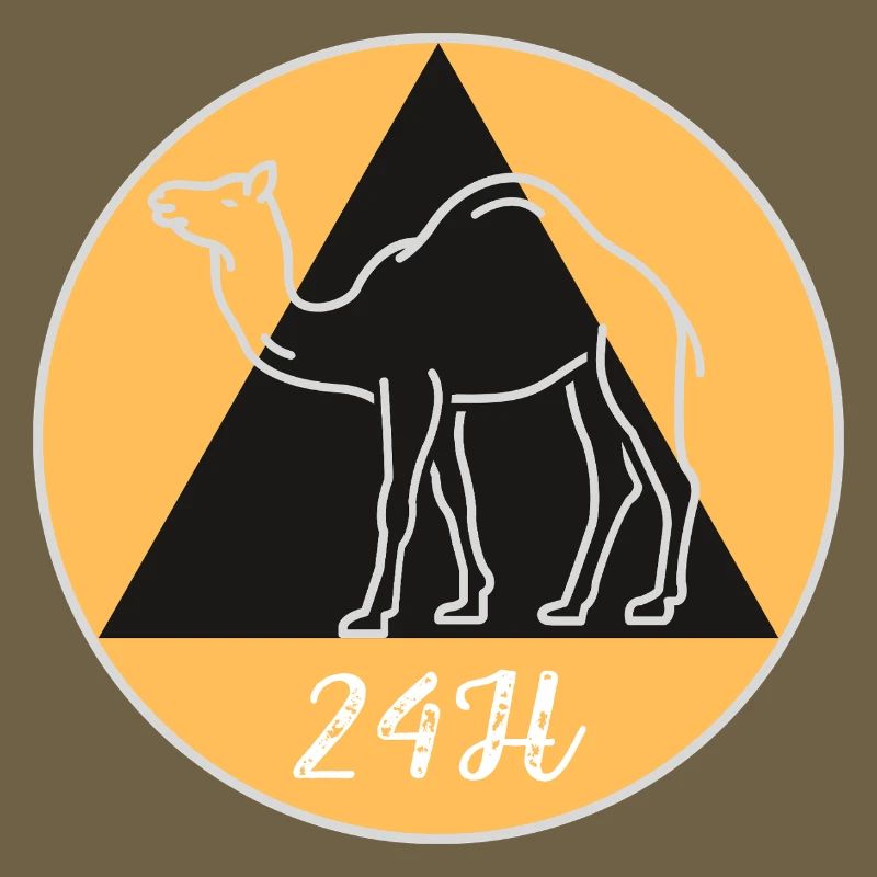 Geometic Camel on Black Background