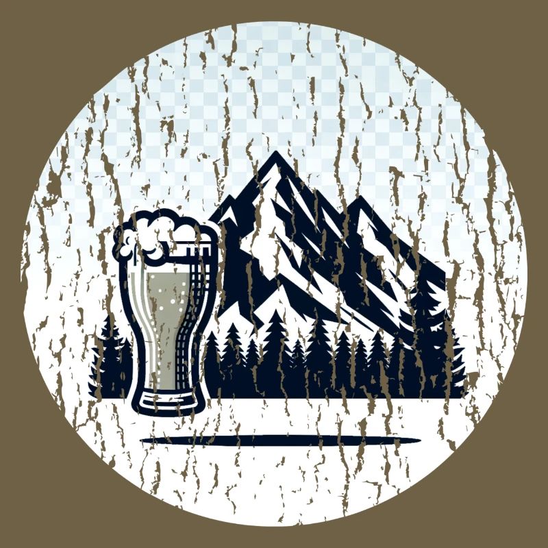 Berglandschaft mit Bierglas