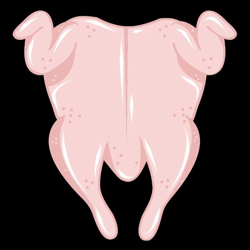 Rohes Brathähnchen – humorvolle Küchenillustration