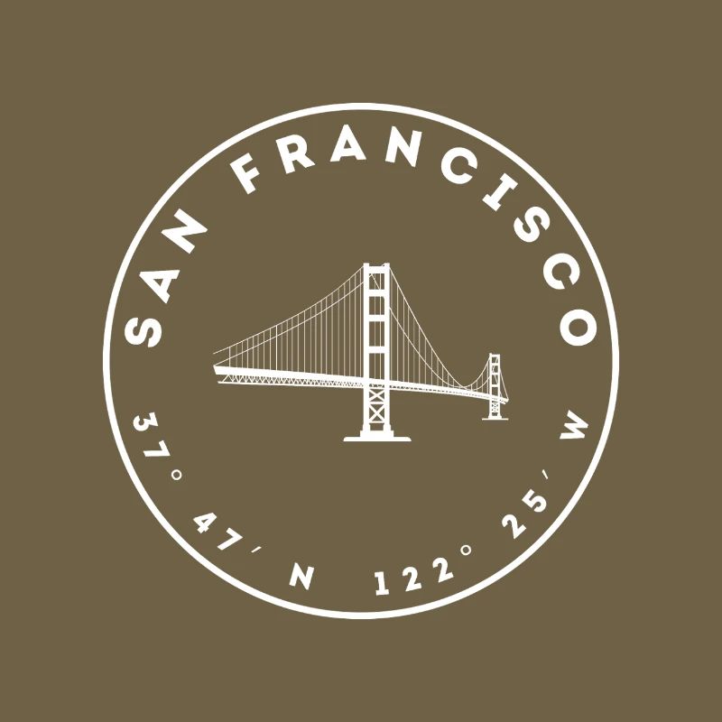 San Francisco - Golden Gate Bridge und Koordinaten