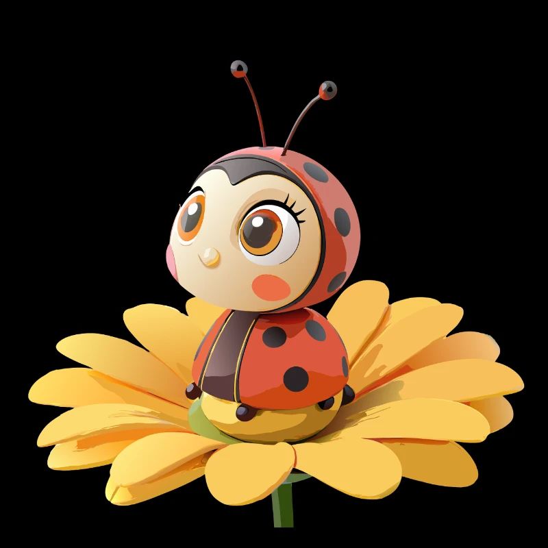 Süßer Marienkäfer auf einer Blume