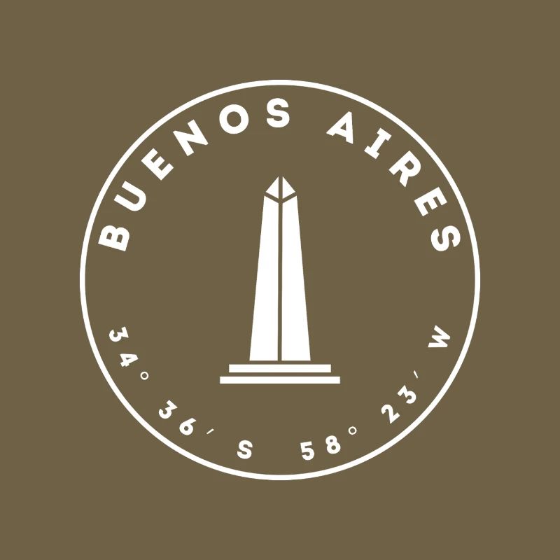 Buenos Aires with monument and coordinates