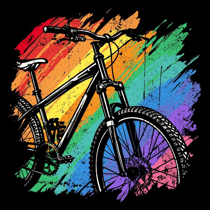 Lebendiger Fahrrad-Kunstdruck