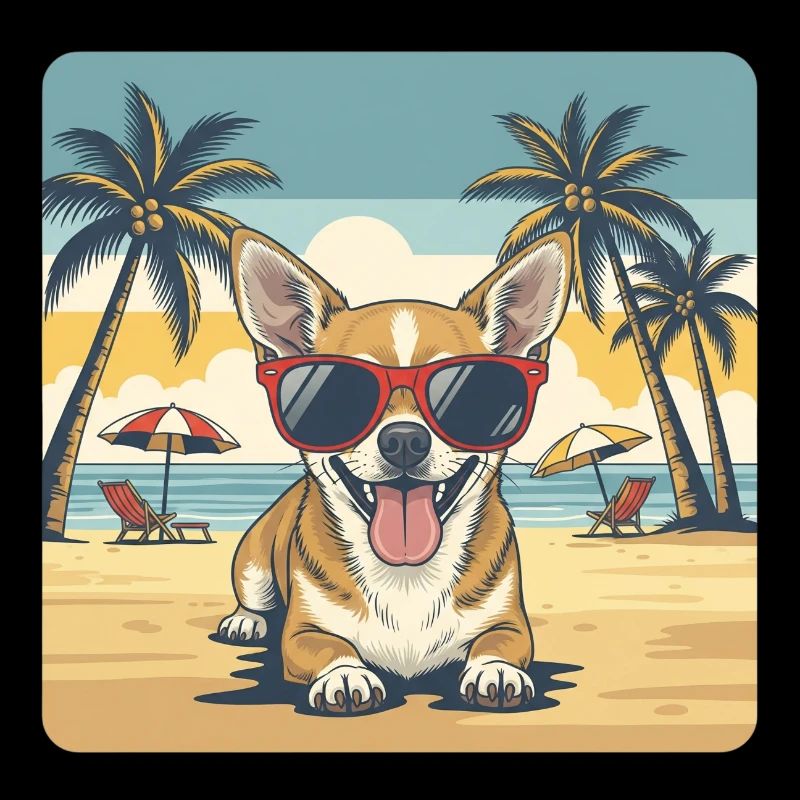Chihuahua Beach Hund mit Sonnenbrille